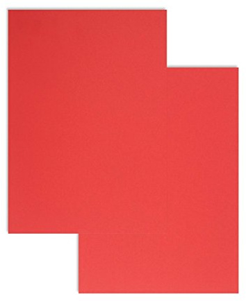100 Stück, Farbiges Briefpapier, Din A4, 80 G/Qm Colorista, Rot, Blanke Briefhüllen
