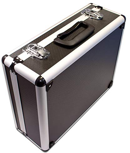 PeakTech 7300 - Carrying Case for Measurement Instruments, Resistant Aluminum Case, Tool Compartment, Foam Padding, with Padlock, Dustproof, M - 320 x 250 x 150 mm