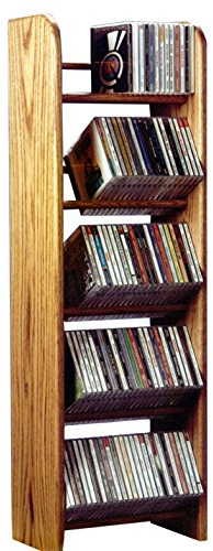 Wood Shed Hill 04 Series Dowel Style CD Storage Rack Storage Shelf Real Oak Wood Media & Display Shelves, Handcrafted in the USA (Honey, 38 x 12 x 7.25)