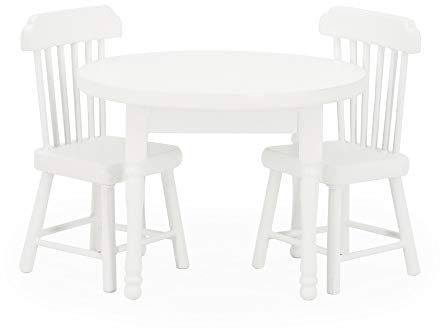 Odoria 1/12 Miniatur Tisch und Stühle 2 Stück Puppenhaus Möbel Küche Zubehör