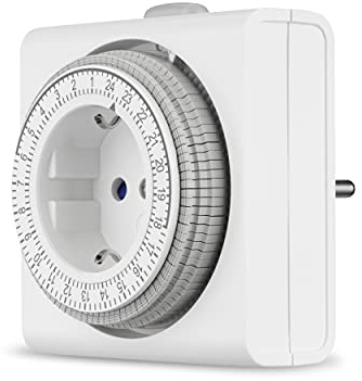 REV Ritter 0025020109 - Timer da giorno meccanico, colore: bianco