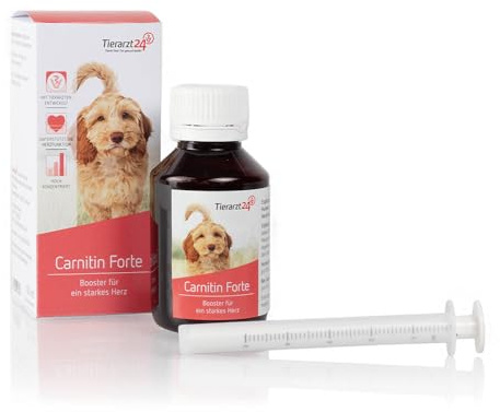 Tierarzt24 CARNITIN FORTE unterstützt als Energiebooster das Hundeherz - Mit L-Carnitin und Vitamin B12. Erhöht die Immunabwehr - 100 ml (100 g)