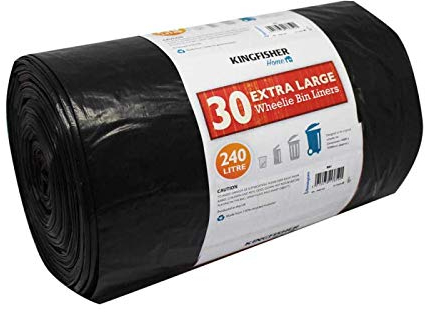 Kingfisher BB3 240 Litre Grande Sacs Poubelle de Qualité / Sac à Ordures Ménagères Noir (1 x 30 Sacs)