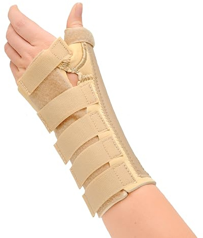 Medical Grade Neoprene Wrist & Thumb Brace/Support with Removable Malleable Palm & Thumb Stays - ideal for fractures, sprains, and arthritis - Supplied to NHS (Med/LEFT (Wrist Circ:15-17cm))