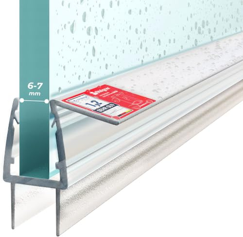 STEIGNER Duschdichtung UK20 Gerade 50 cm 1 Stk, Glas 6-7 mm, Transparent | Dichtung für Eckeinstieg Dusche oder Fünfeckdusche mit Duschtür - Schutz gegen Auslaufen, Einfache Montage, Perfekte Passform
