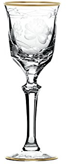 ARNSTADT KRISTALL Likörglas Monrose Gold (16 cm) Kristallglas mundgeblasen · von Hand geschliffen · Handmade in Germany · inkl. 24 Karat Goldrand & floraler Muster