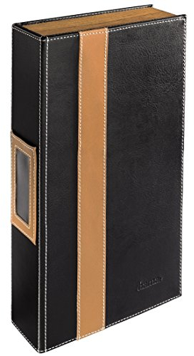 Hama CD-Ordner für 56 CDs/DVDs/Blu-rays, stabile Konstruktion mit Holz-Seitenteilen, schwarz/braun