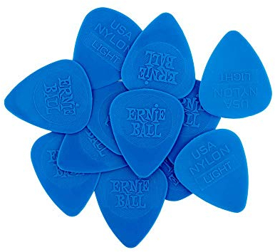 Ernie Ball Thin Spritzguss-Nylon-Plektren Picks, 0,53 mm, Beutel mit 12 Stück
