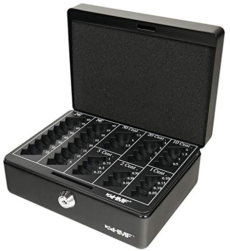HMF 308-02 Geldkassette Euro-Münzbrett 20 x 16 x 9 cm, schwarz