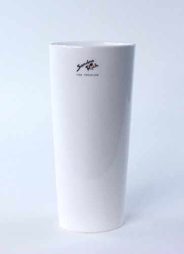 Porzellanvase OVAL Vase Porzellan Blumenvase Tischvase weiß 22 cm