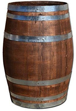 150L Holzfass, neues Fass - Kastanienholz geöffnet Regenfass, Regentonne (Fass palisanderfarben)