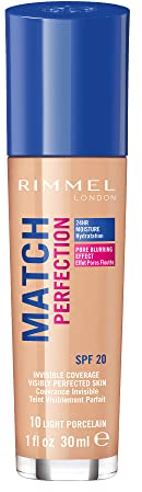 Coty Rimmel London Match Perfection Foundation, 010 Light Porcelain, 30 ml