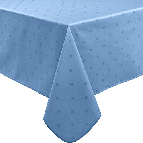 Erwin Müller abwaschbare Tischdecke, Tischwäsche Neuss im Rautendesign blau Größe 130x220 cm - acrylversiegeltes Gewebe für leichtes Wischen