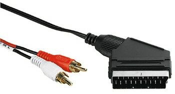 Hama Video Connecting Cable Scart Plug - 2 RCA (phono) Plugs, 2 m 2m SCART (21-pin) 2 x RCA Negro - adaptadores de cable de vídeo (2 m, 2 m, SCART (21-pin), 2 x RCA, Negro)