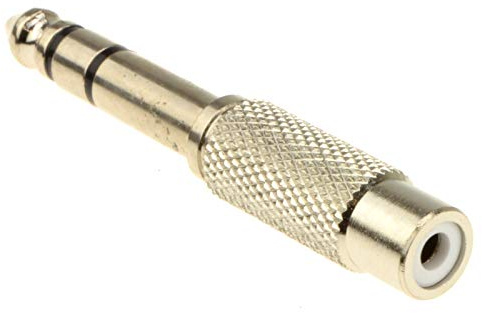 kenable RCA Cinch Femelle Vers 6,35 mm Stéréo Jack Fiche adaptateur Nickelé