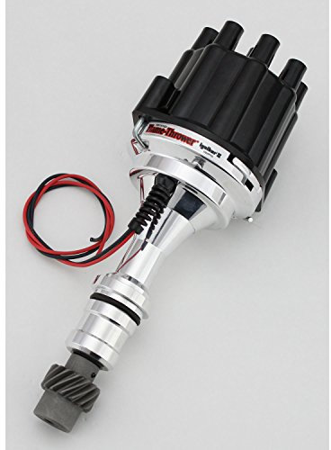 Pertronix D110800 Flame-Thrower Plug and Play Non Vacuum Advance Black Cap Billet Electronic Distributor with Ignitor II Technology for Oldsmobile V8