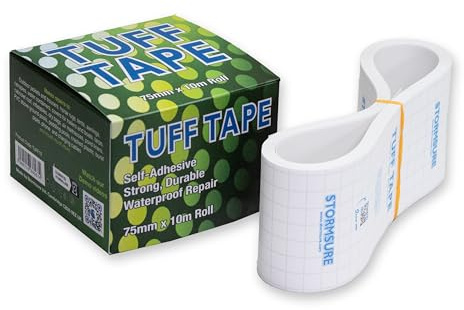 Stormsure TUFF Tape Reparaturklebeband 10m-Rolle - Zelt, Markise, Bodenplane, Outdoor-Ausrüstung - Wasserfest, Selbstklebend, Langlebig
