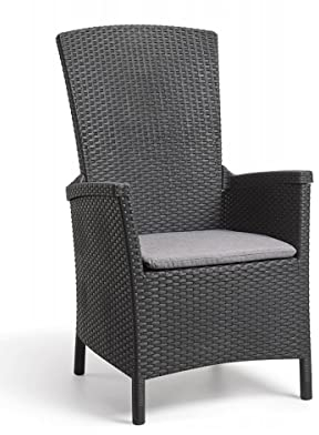 Allibert verstellbarer Dining Sessel Vermont, Graue Kunststoffstühle Garten