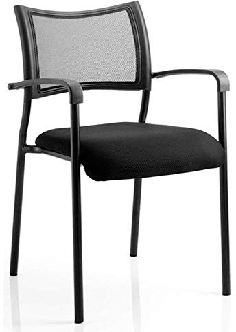 Dynamic Brunswick Visitor Fabric Chair with Arms - Black