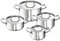 Schulte-Ufer Finesse Topfset, Edelstahl, 4 TLG