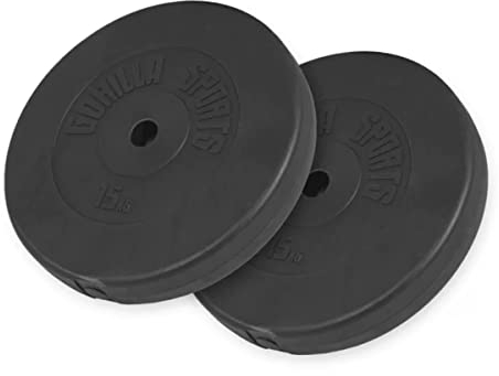 GORILLA SPORTS® Hantelscheiben - Einzeln/Set, 1,25kg, 2,5kg, 5kg, 7,5kg, 10kg, 15kg, 27,5kg, 30kg Gewichte, 30mm Bohrung, aus Kunststoff - Gewichtsscheiben, Hantelscheiben-Set