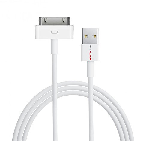 TECHGEAR EXTRA LANG 3 Meter Ersatz-USB-Datenkabel & Charging für iPod Nano, iPod Touch, iPod Classic, & iPhone 4, 4s, 3G, 3Gs - 30 Pin USB-Kabel Aufladen und Synchronisieren - Weiß