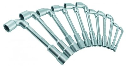 Peddinghaus Jeu de clés à pipe 6x6 pans – 16 pièces (8 à 24 mm) – acier chrome vanadium forgé – clés débouchées professionnelles – coffret de rangement – MOB