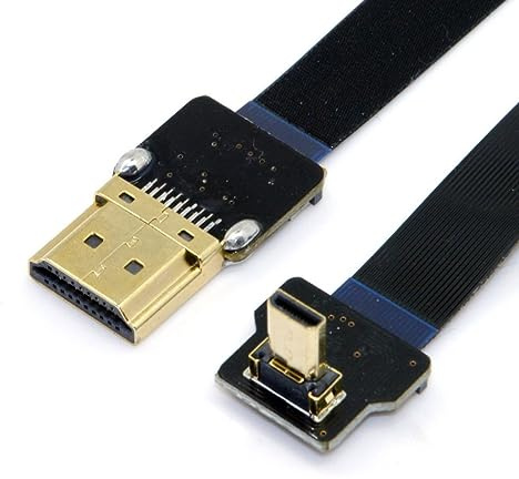 chenyang CYFPV 90 gradi verso l'alto FPV Micro HDMI maschio a HDMI maschio cavo piatto 20cm per FPV HDTV Multicopter fotografia aerea