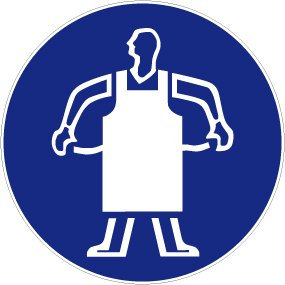 Gebotsschild aus Aluminium - Schutzschürze benutzen - Ø 20 cm