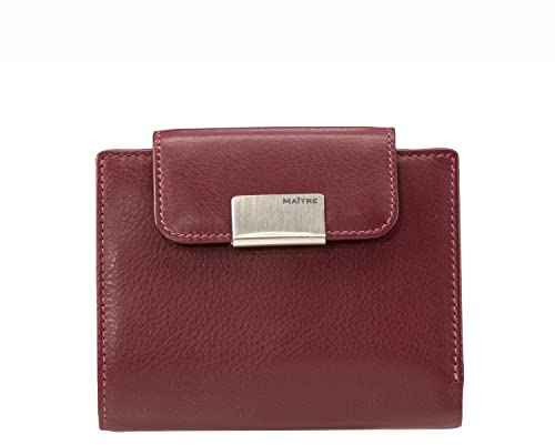 Maitre Helena Dawina Purse rot - Leder Geldbörse mit RFID Schutz, Münzfach & Scheinfach für Damen & Herren - Portemonnaie mit Kreditkartenfächern