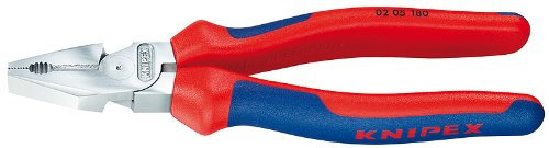 Knipex 0205225 9 Inch Chrome Plated High Leverage Combination Pliers with Comfort Grip Handles