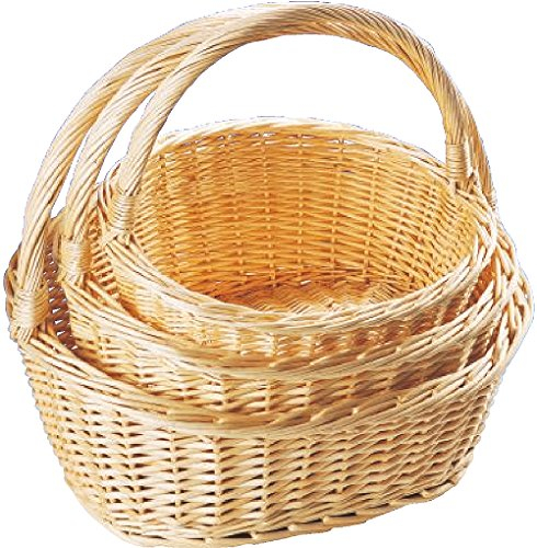 Batania 3er Set Geschenkkörbe Vollweide Natur | Präsentkörbe in 3 Größen | Weidenkörbe zum Befüllen | Geschenkideen für Geburtstag, Hochzeit, Weihnachten, Ostern & Firmenjubiläum