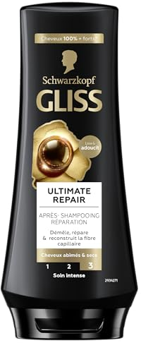 Schwarzkopf - Gliss - Après-Shampoing Ultimate Repair - Soin Cheveux Secs et Cheveux Abîmés - Répare et Renforce - 95% d'ingrédients d'origine naturelle - Flacon de 200ml