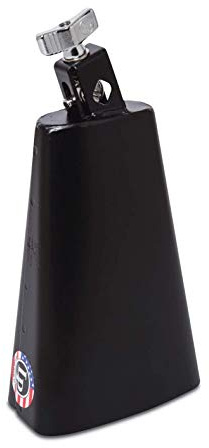 LP Latin Percussion LP007-N Kuhglocke Rock 8 brushed steel, schwarz, montierbar, intensiver scharfer und mäßig trockener Sound mit tiefer Tonlage