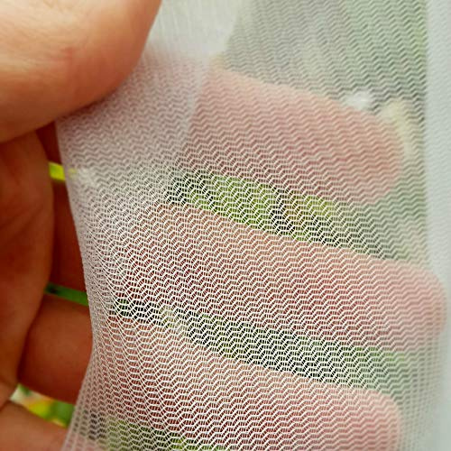 Garden Insect Netting 5m x 2m Wide | Anti Insect Butterfly Bird Fine Mesh Plant Net 0.6mm Diameter for Fruit Cage Vegetable Frame Grow Tunnel Crop Protection - White