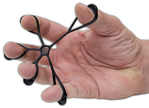 AFH Finger Expander | Hand Exerciser | Handtrainer | Fingertrainer | 1 Stück (extra-stark (schwarz))