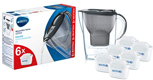 BRITA Marella Jug - Half Year MAXTRA Supply, White, 6 Pack