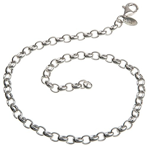 Silberketten Store Fußkette Silber (Erbskette) - 4mm Breite - Länge 30cm - echt 925 Silber