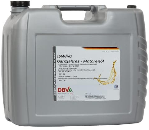 15W/40 DBV-Ganzjahres-Motorenöl 20-Liter-Kanister