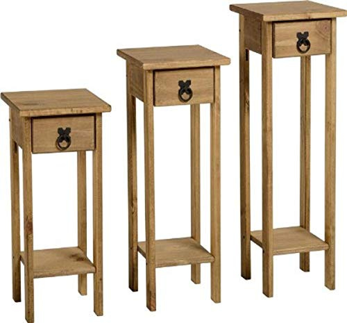 Seconique Corona 3X Plant Stands in Distressed Waxed Pine