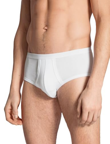Calida Men's Cotton Classic Briefs, Full Seat Coverage | Twisted Cotton Line | 100% Cotton | White