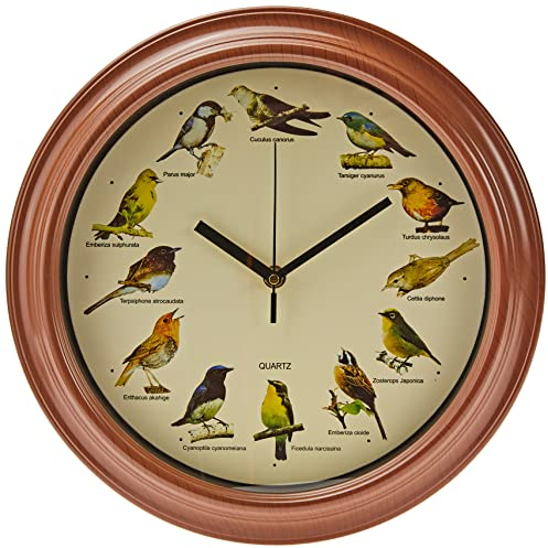 Out of the Blue Plastic Wall Clock with Birds Design, Multicolour, l x 32 cm w