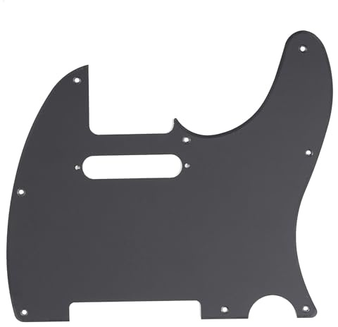 Musiclily Pro 8 Löcher TL Schlagbrett Pickguard 1 lagig Mattschwarz | für Fender American/Mexican Standard Tele Modern Style E-Gitarre
