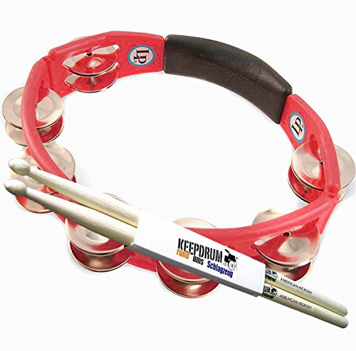 LP Latin Percussion LP151 Cyclops Tambourine Schellenkranz + keepdrum Drumsticks
