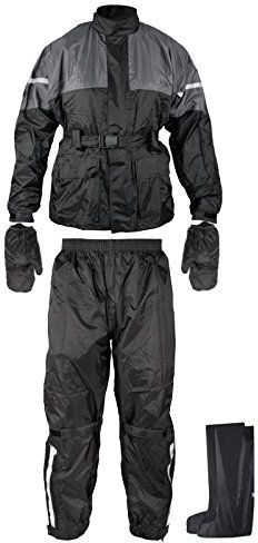 A-pro Rainsuit Impermeable Pantalon Chaqueta Guantes Botas Moto Traje lluvia Negro L