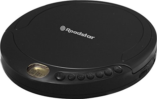 Roadstar tragbarer CD-Player mit Antishock und Autoresume, inkl. Ohrhörer (Wiederaufladbar, Programmierbar, Zufällige Wiedergabe, Titel wiederholen)