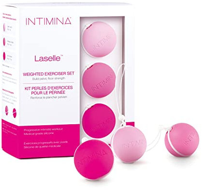 INTIMINA Bolas Chinas Laselle - Set de Ejercitadores con Peso Laselle de Intimina, 3 Pesos para el Suelo Pélvico para Mujeres (28, 38 y 48 g)