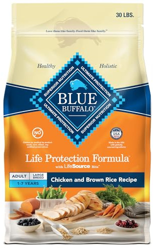 Blue Buffalo Life Protection Formula Large Breed Adult Dry Dog Food, Promotes Joint Health and Lean Muscles, Made with Natural Ingredients, Chicken & Brown Rice Recipe, 30-lb Bag