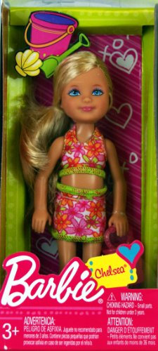 Barbie - Chelsea - 5 Mini-Doll - Beach Outfit with Pink Sparkly Bucket - V3283