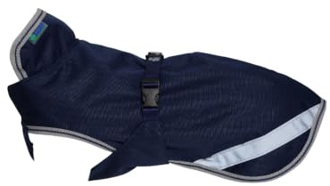 Bucas Hundemantel Freedom, Blau, Größe M, Länge 40 cm, Halsumfang 43 cm | Größe M, Navy, 40 cm, Halsumfang 43 cm, Bauchumfang 60 cm, wasserdichtes und atmungsaktives Ripstop-Polyester